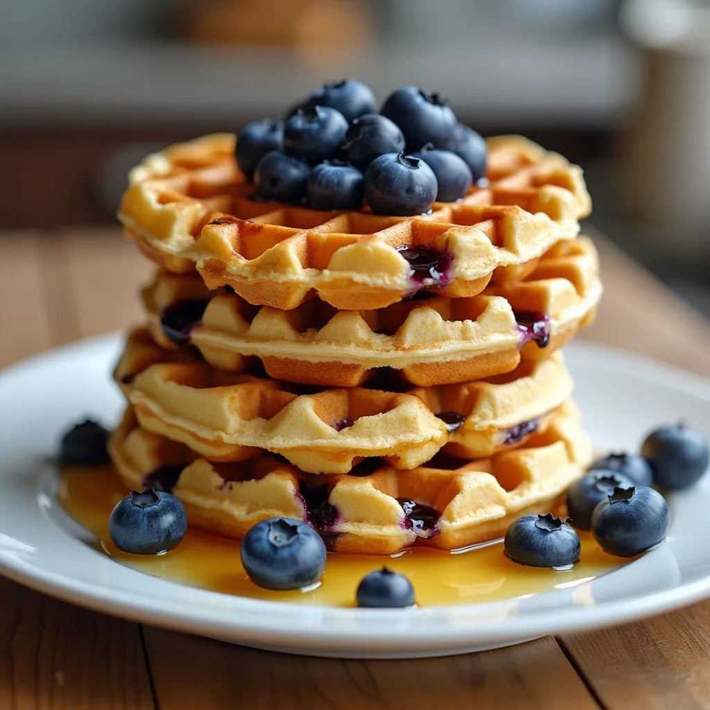 Homemade Blueberry Waffles