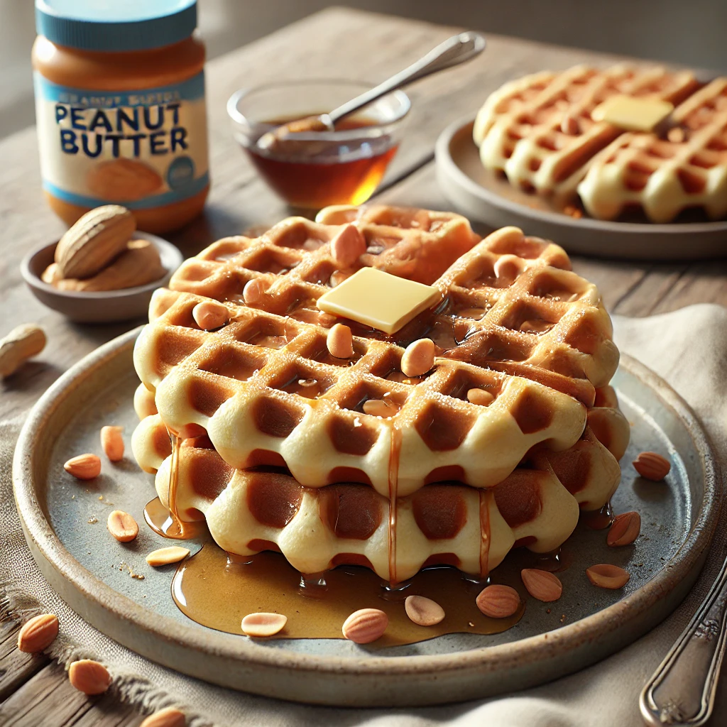 Fluffy Peanut Butter Waffles