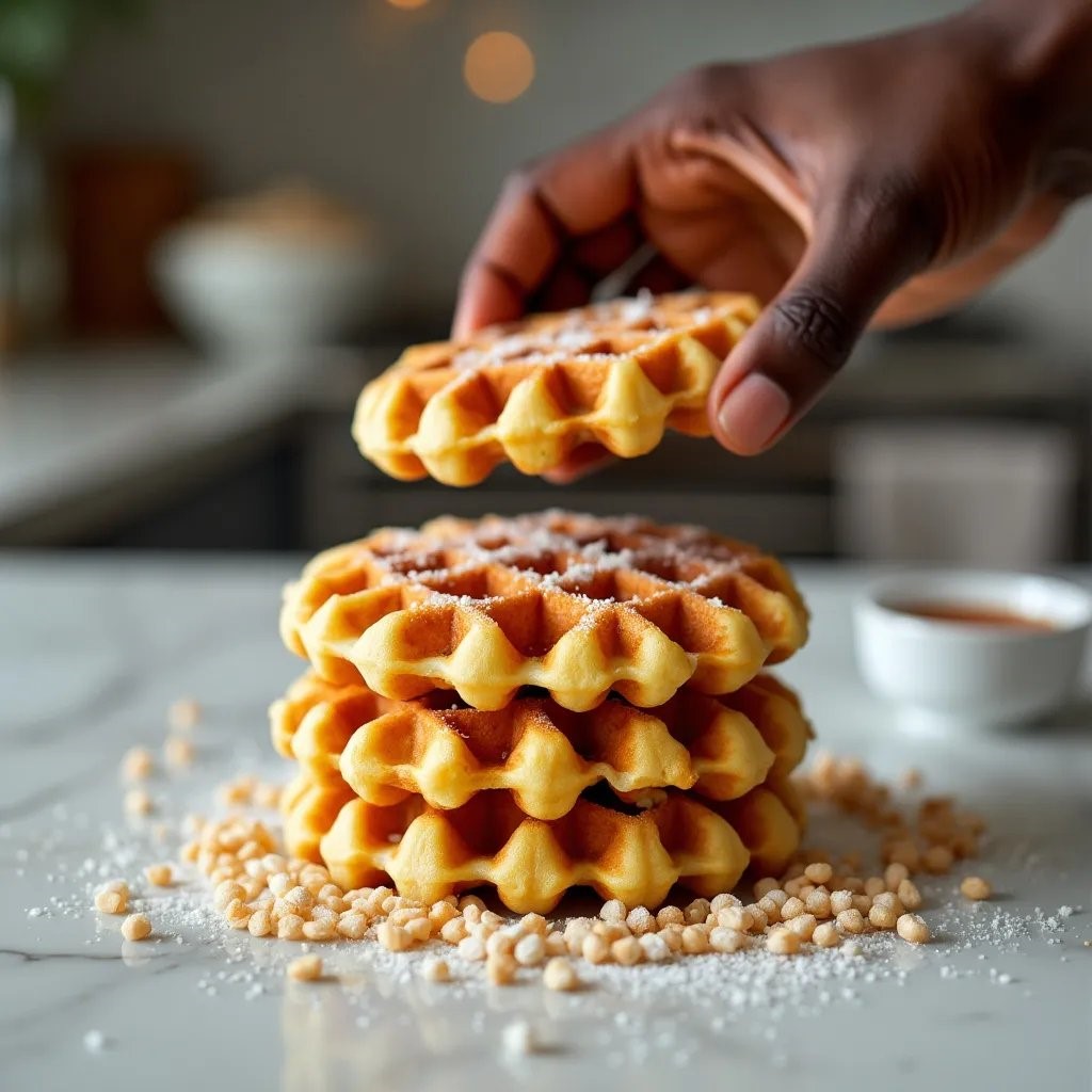 Waffles with Sugar Pearls